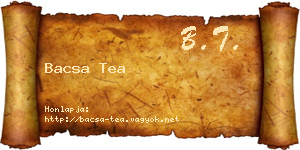 Bacsa Tea névjegykártya